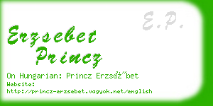 erzsebet princz business card